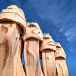 Gaudi Chimney's and a Blue Sky in Barcelona