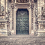 Il Duomo's Main Door in Milan, Italy