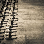 Neat Rows of Buddhist Monk Slippers, Kyoto, Japan