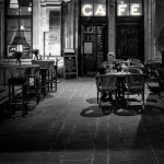 Noir Scene at the Vienna Oper House Cafe