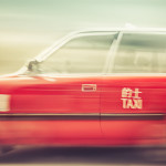 Red Taxi in Hong Kong